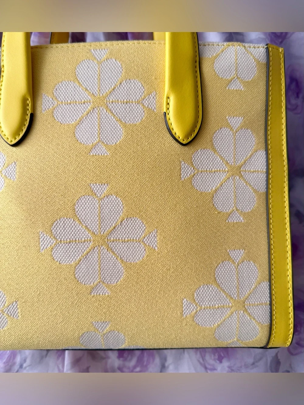 Kate Spade Spade Flower Two-Tone Canvas Manhattan Small Tote Bag
